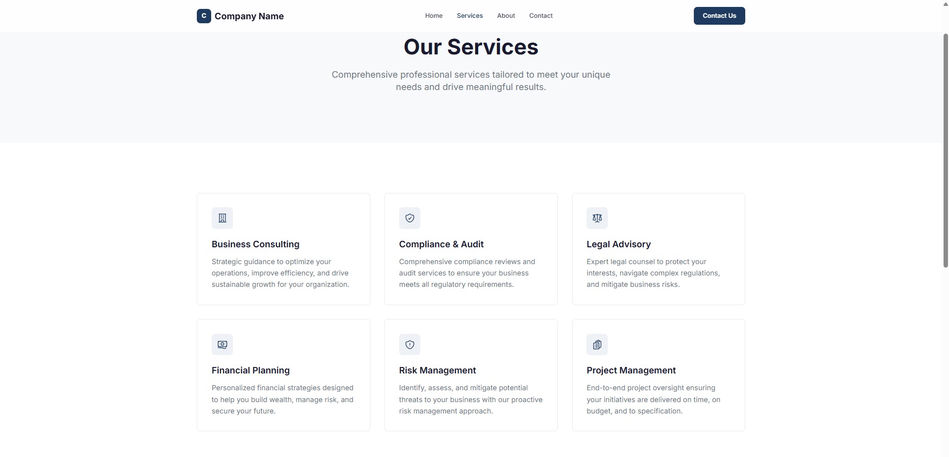 Clean template — screenshot 2