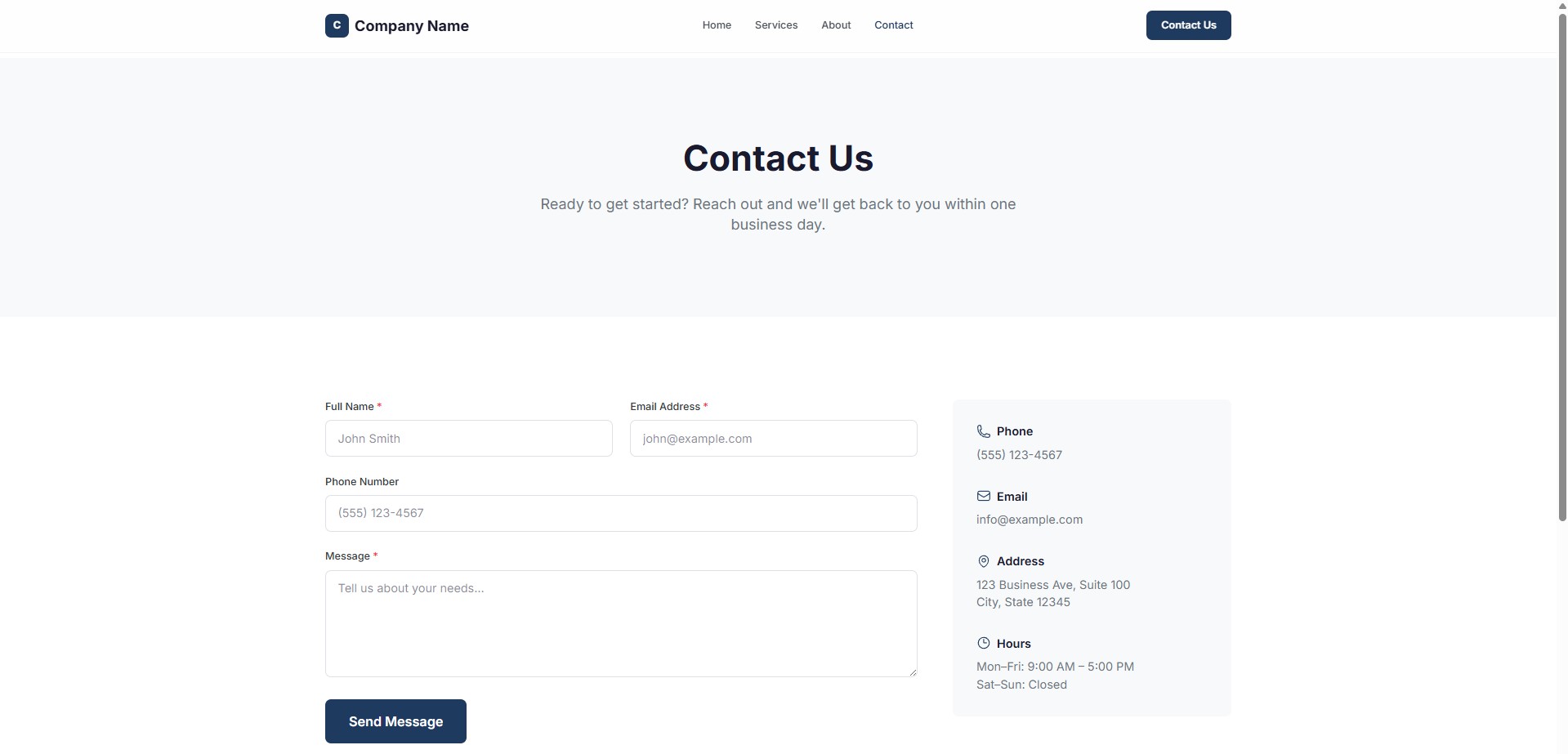 Clean template — screenshot 4