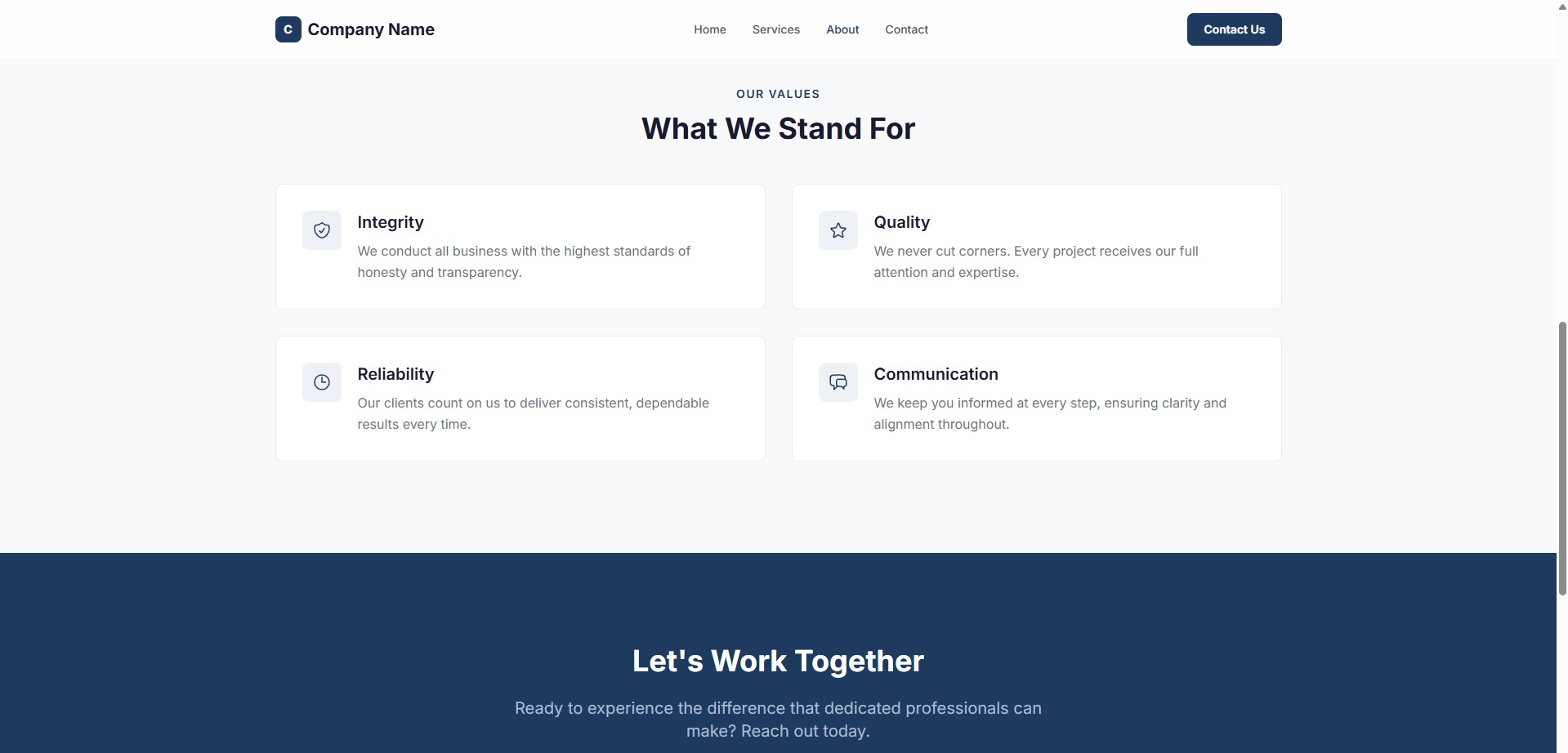 Clean template — screenshot 5