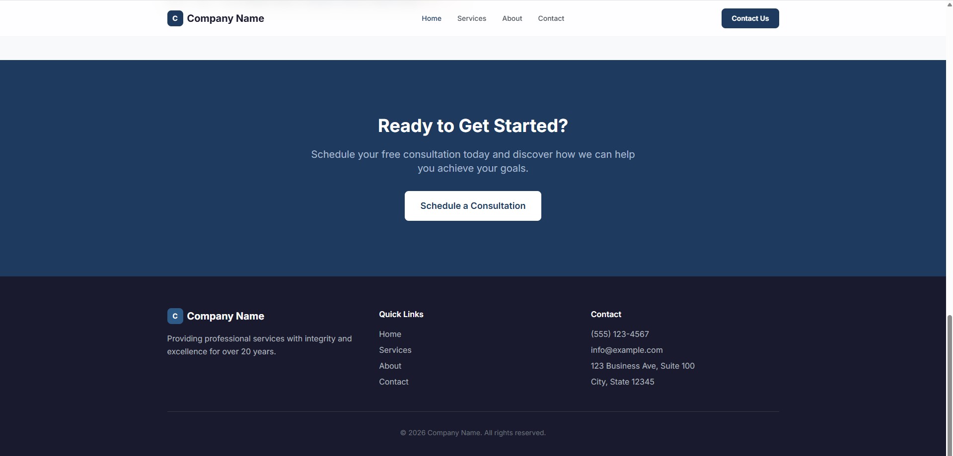 Clean template — screenshot 6