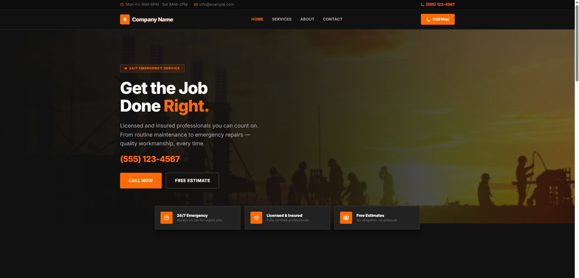 Bold template — screenshot 1