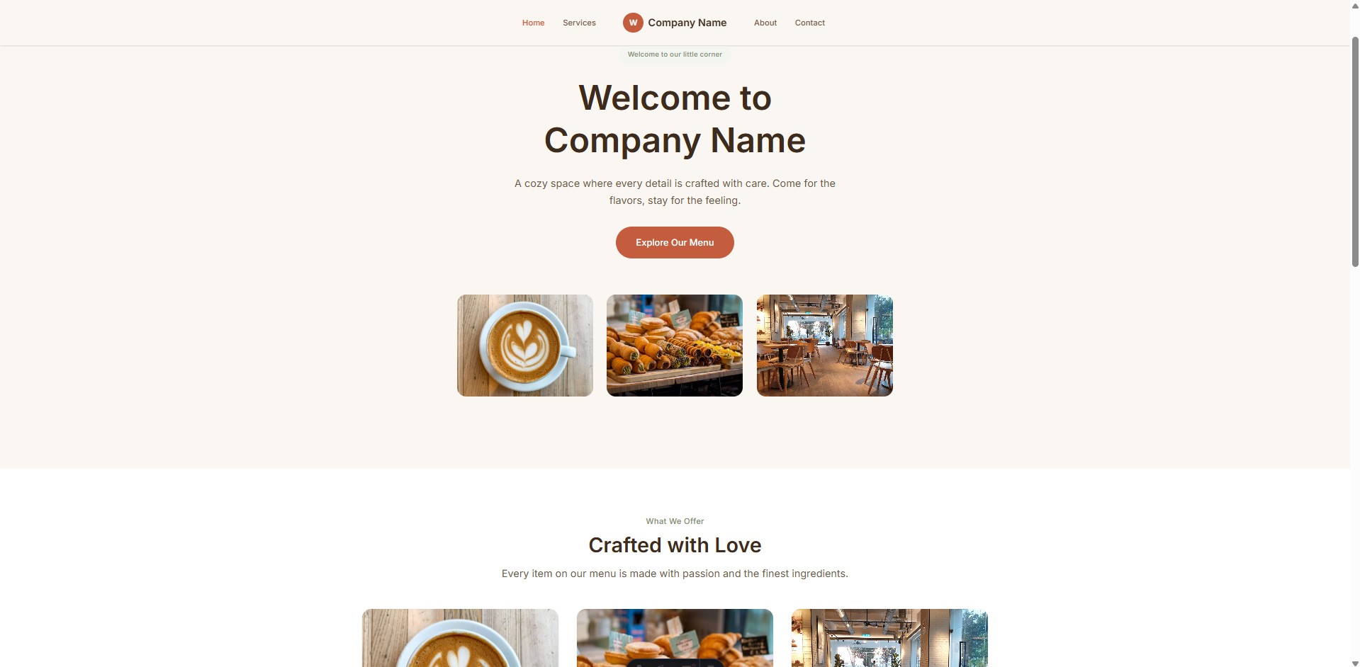 Warm template — screenshot 1