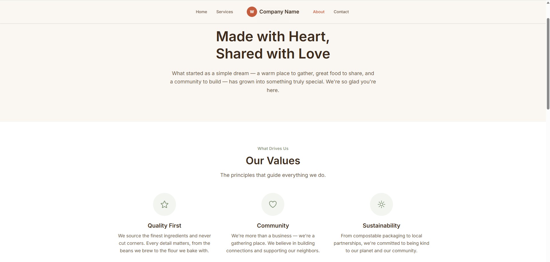 Warm template — screenshot 6