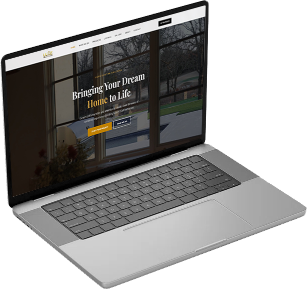 LUXE Custom Builders website on desktop